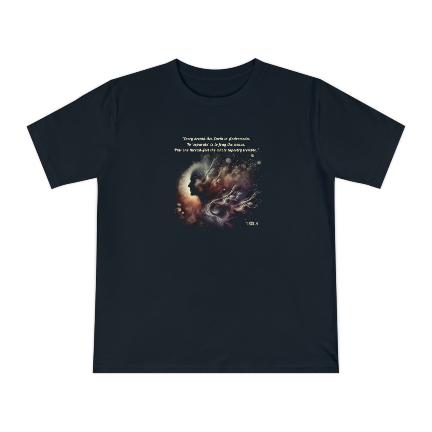 Galactic Thread Unisex T‑Shirt Navy Blue by TOLS – ethically made from organic cotton.