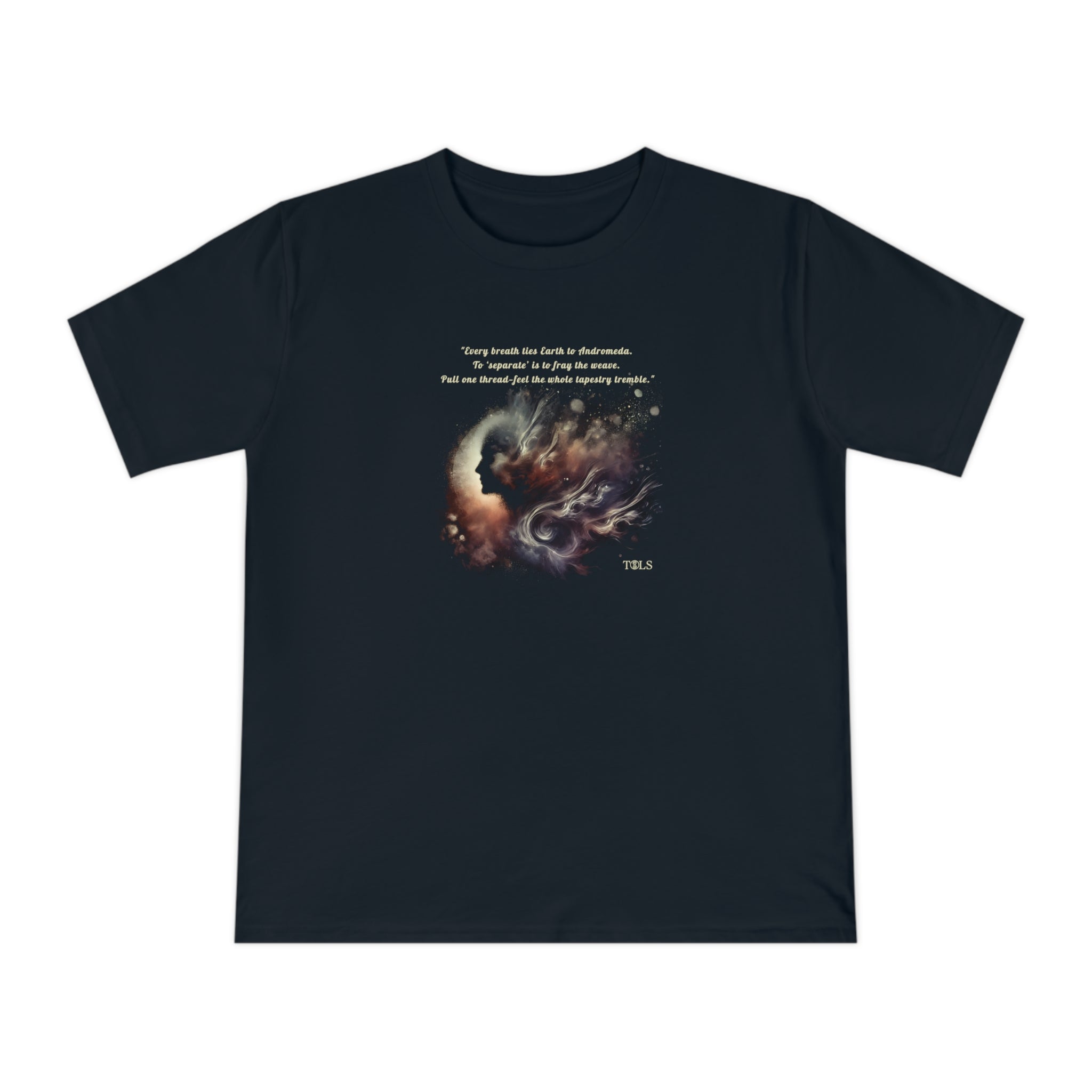 Galactic Thread Unisex T‑Shirt Navy Blue by TOLS – ethically made from organic cotton.