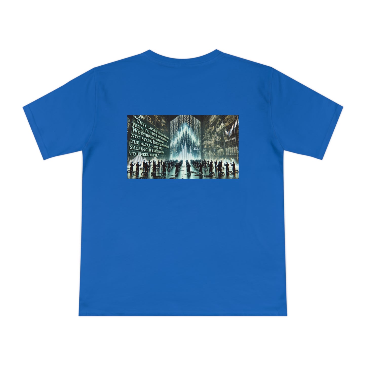 Altars of Distraction Unisex T‑Shirt Bright Blue by TOLS – ethically made from organic cotton.