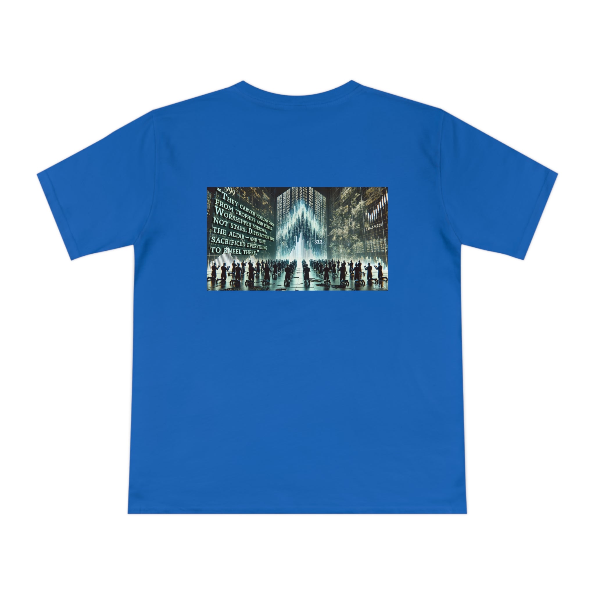 Altars of Distraction Unisex T‑Shirt Bright Blue by TOLS – ethically made from organic cotton.