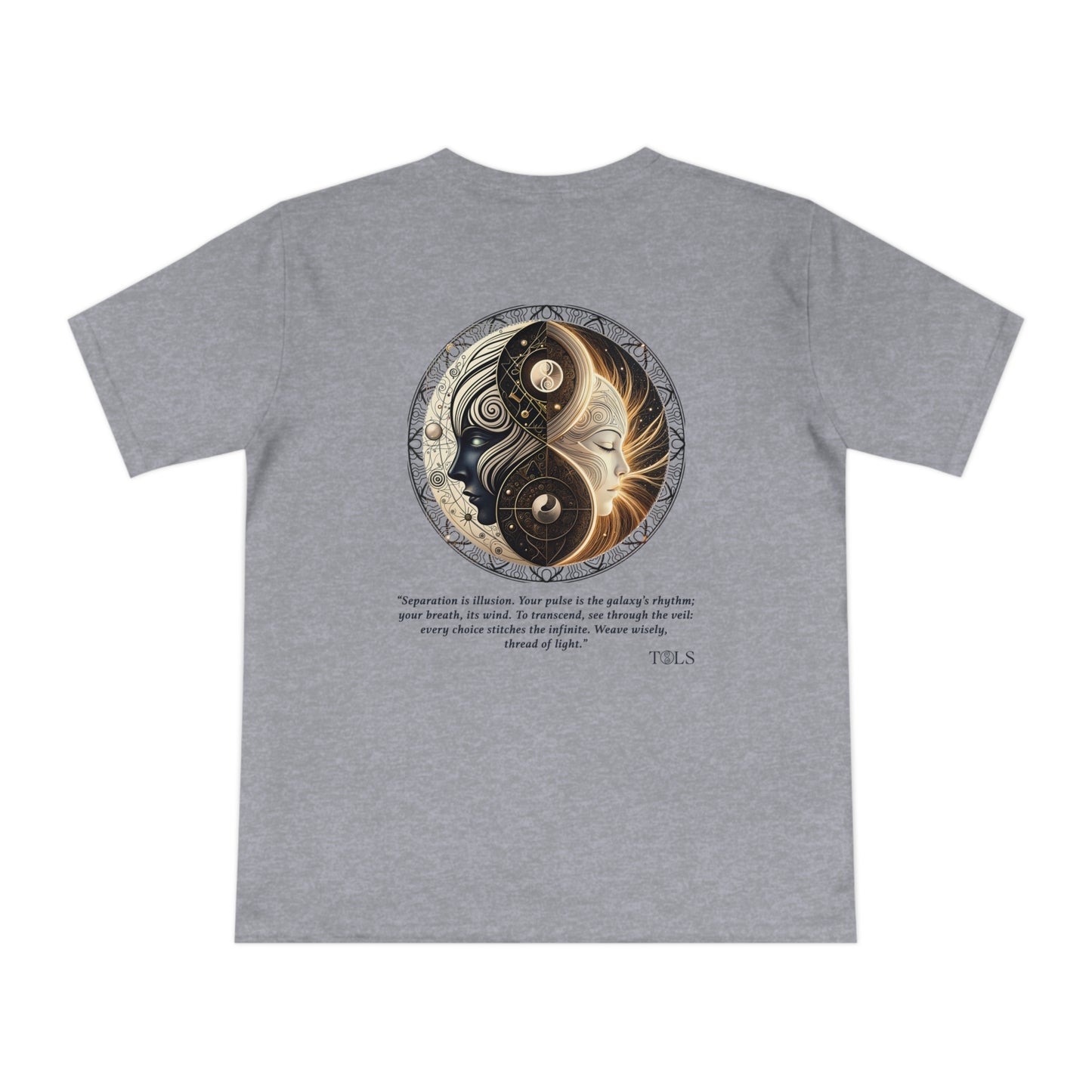 Thread of Light Unisex T‑Shirt Melange Grey by TOLS – ethically made from organic cotton.