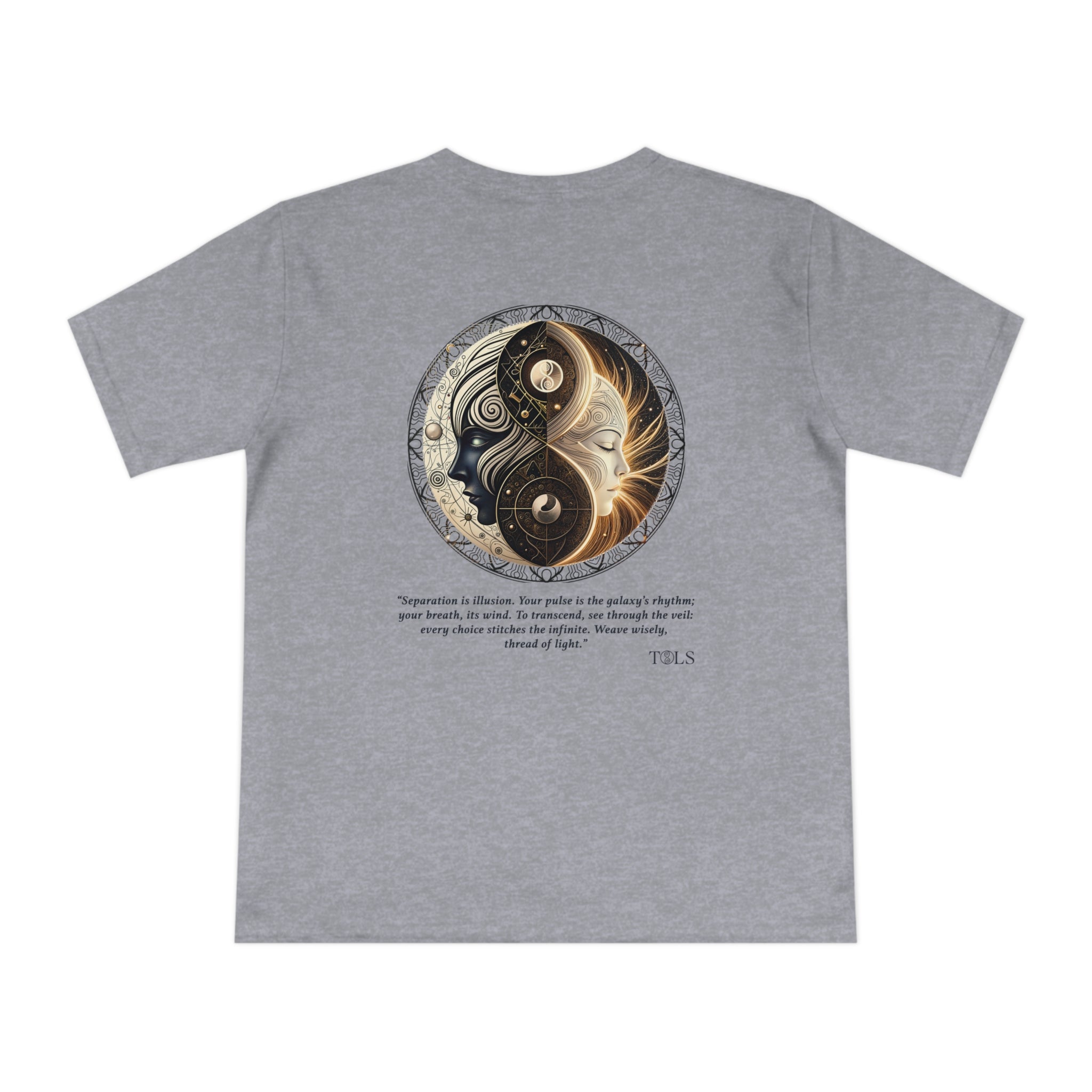 Thread of Light Unisex T‑Shirt Melange Grey by TOLS – ethically made from organic cotton.