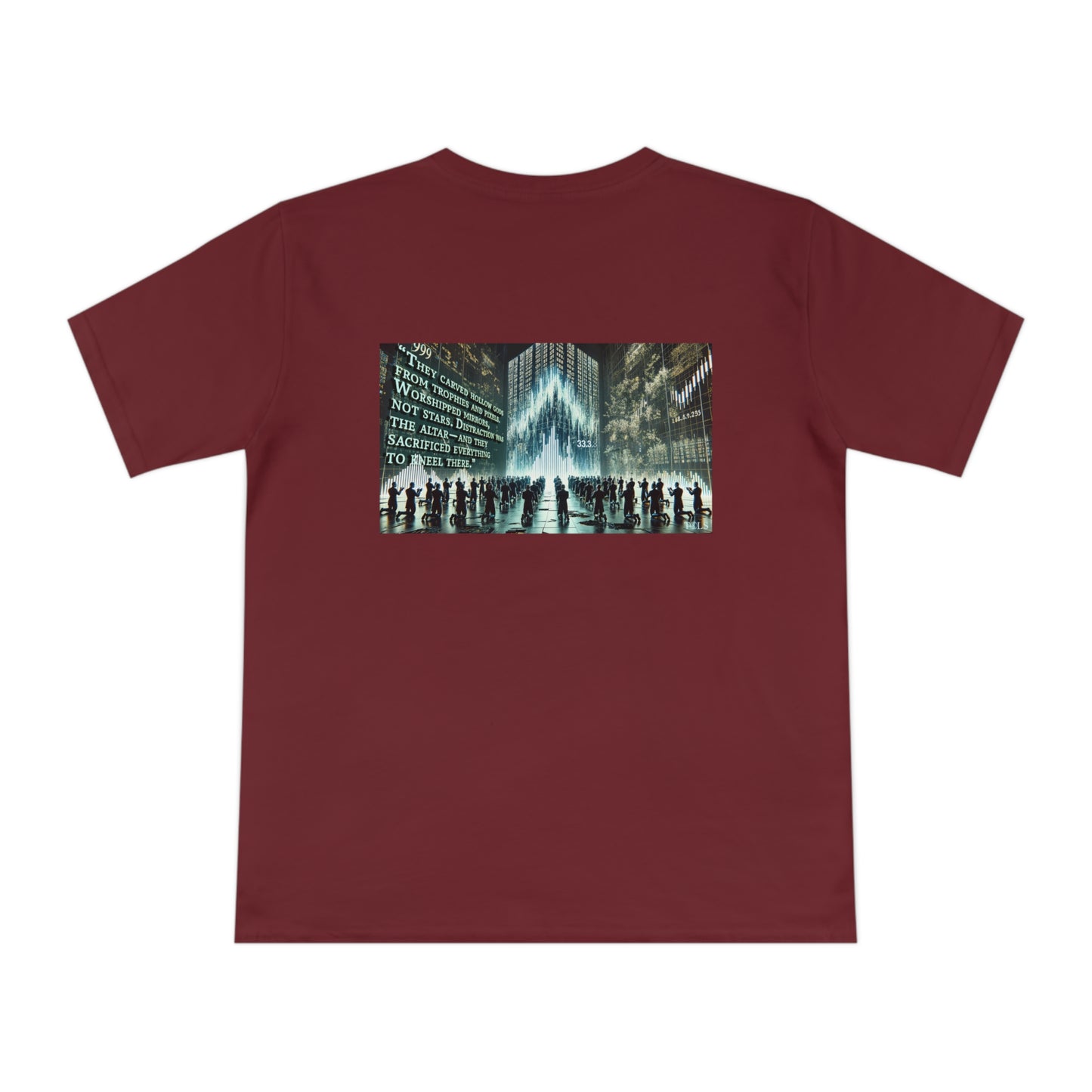 Altars of Distraction Unisex T‑Shirt Burgundy by TOLS – ethically made from organic cotton.