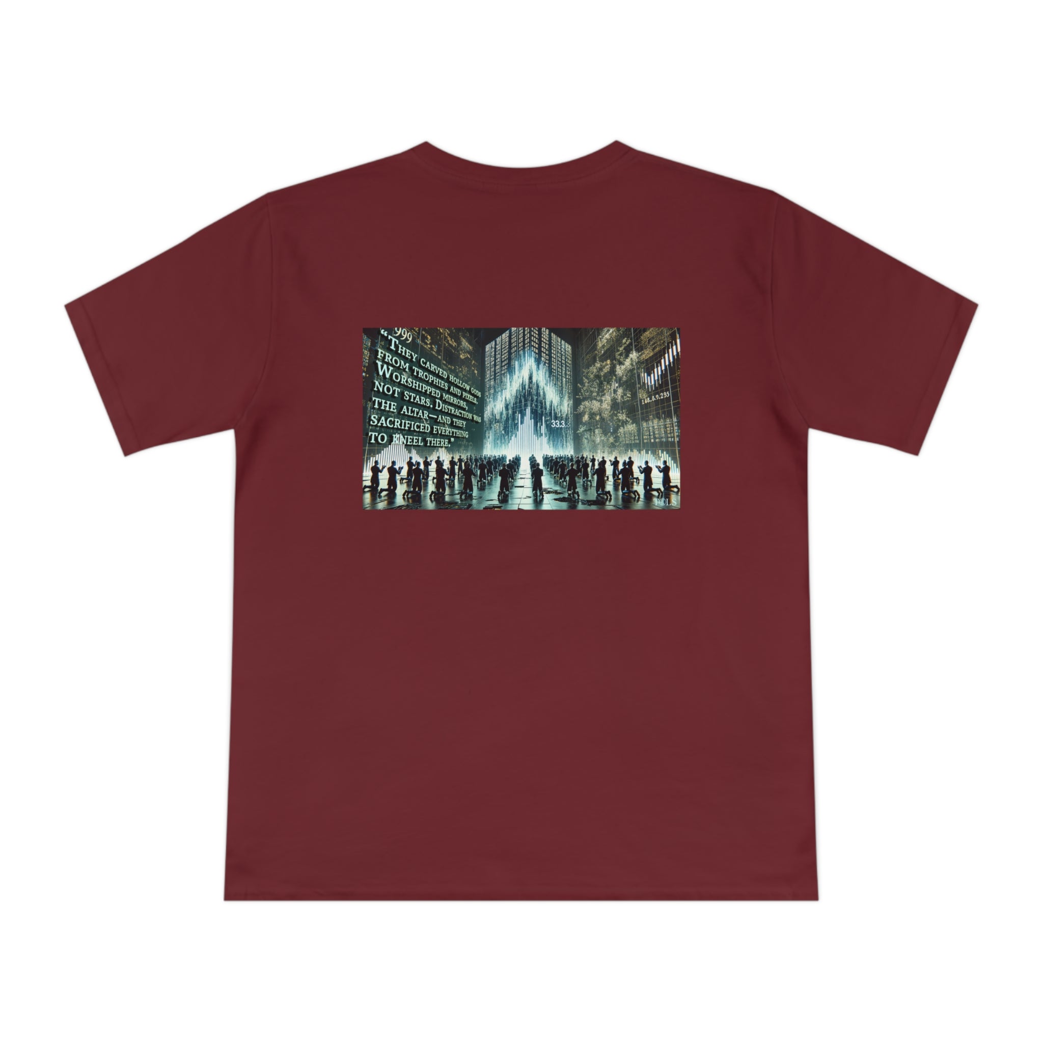 Altars of Distraction Unisex T‑Shirt Burgundy by TOLS – ethically made from organic cotton.
