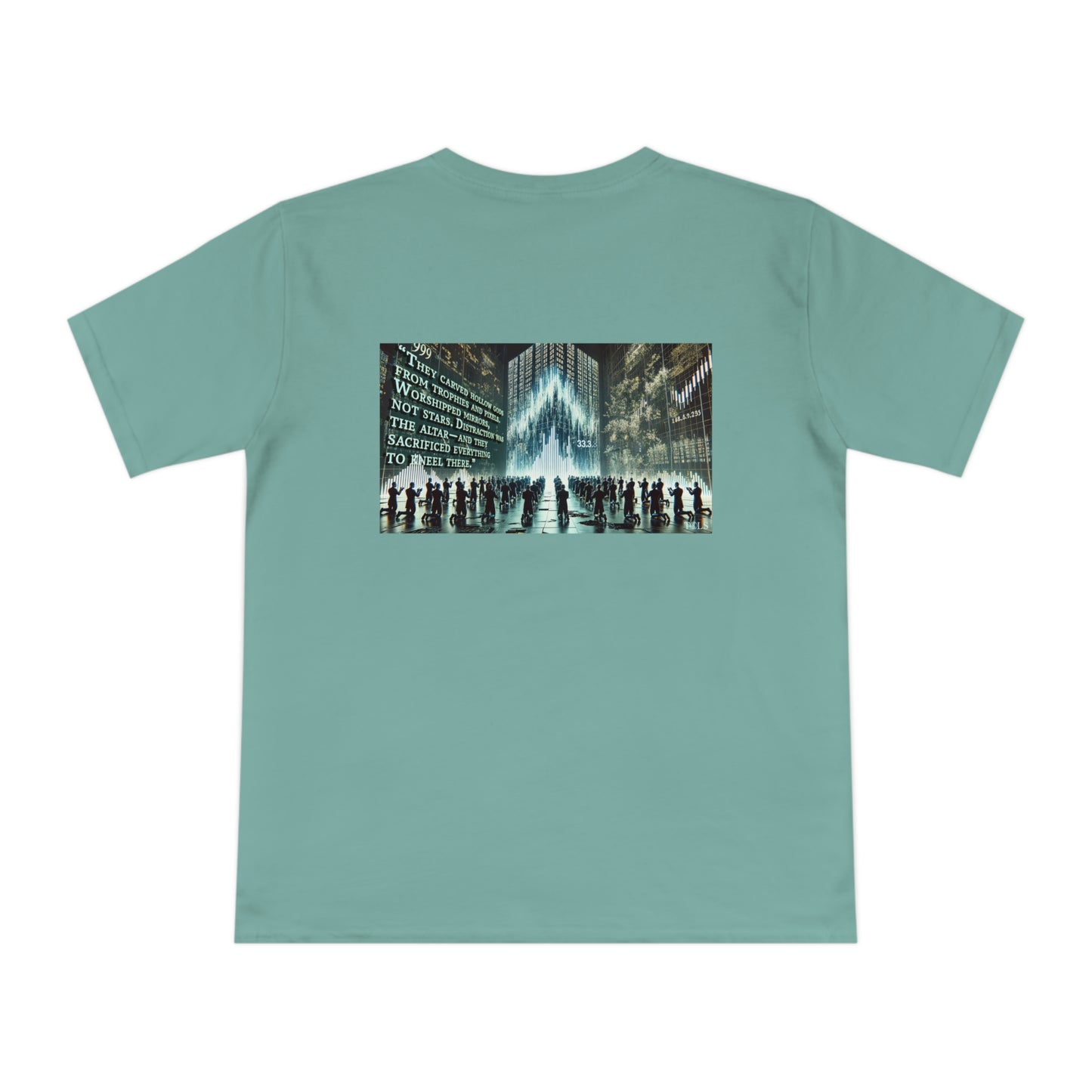Altars of Distraction Unisex T‑Shirt Sage Green by TOLS – ethically made from organic cotton.