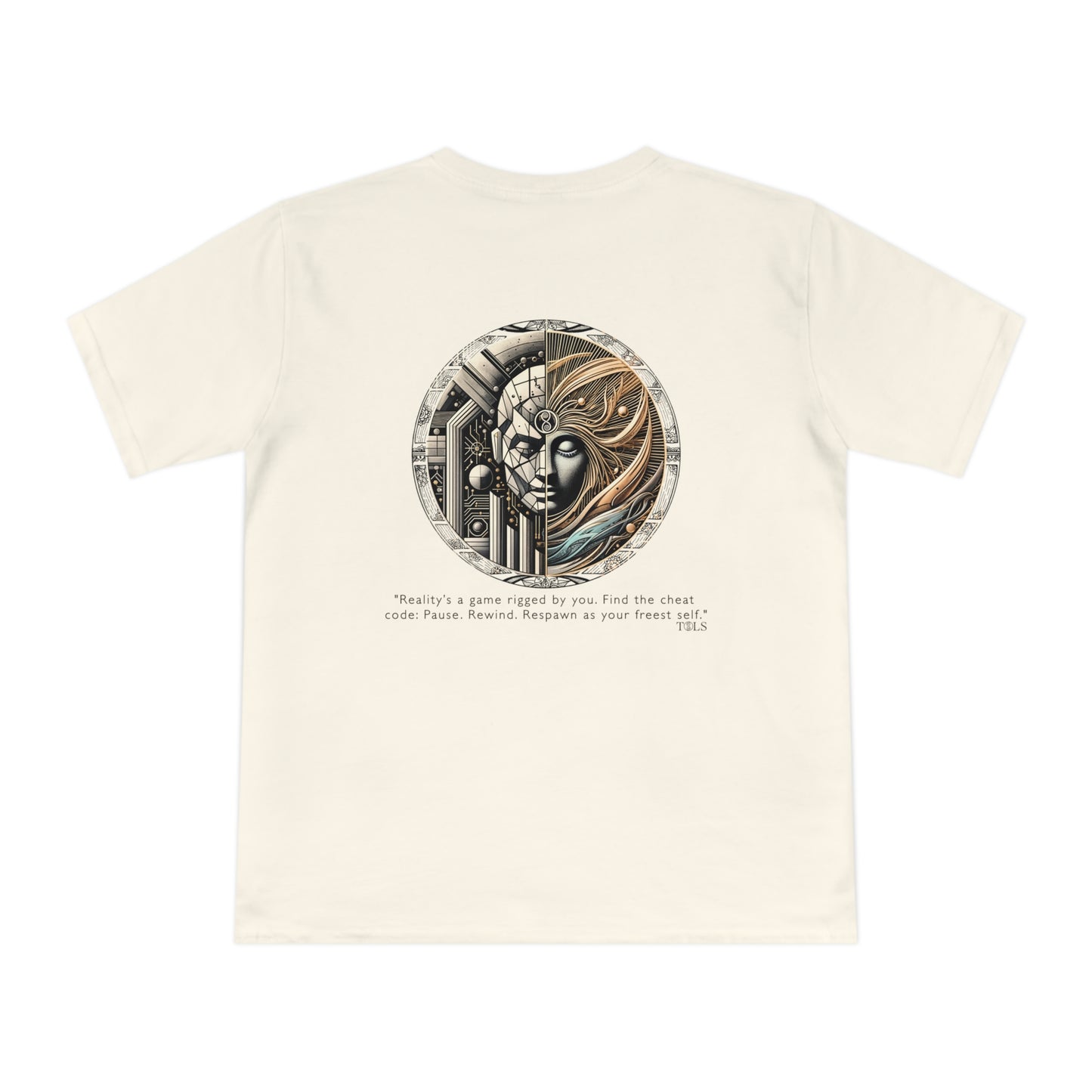 Quantum Respawn Unisex T‑Shirt Ecru by TOLS – ethically made from organic cotton.