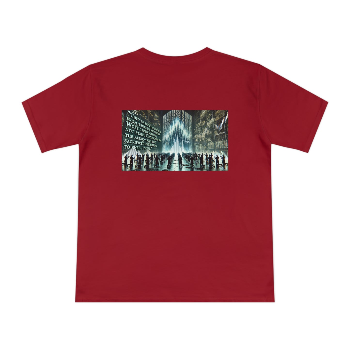 Altars of Distraction Unisex T‑Shirt Dark Red by TOLS – ethically made from organic cotton.