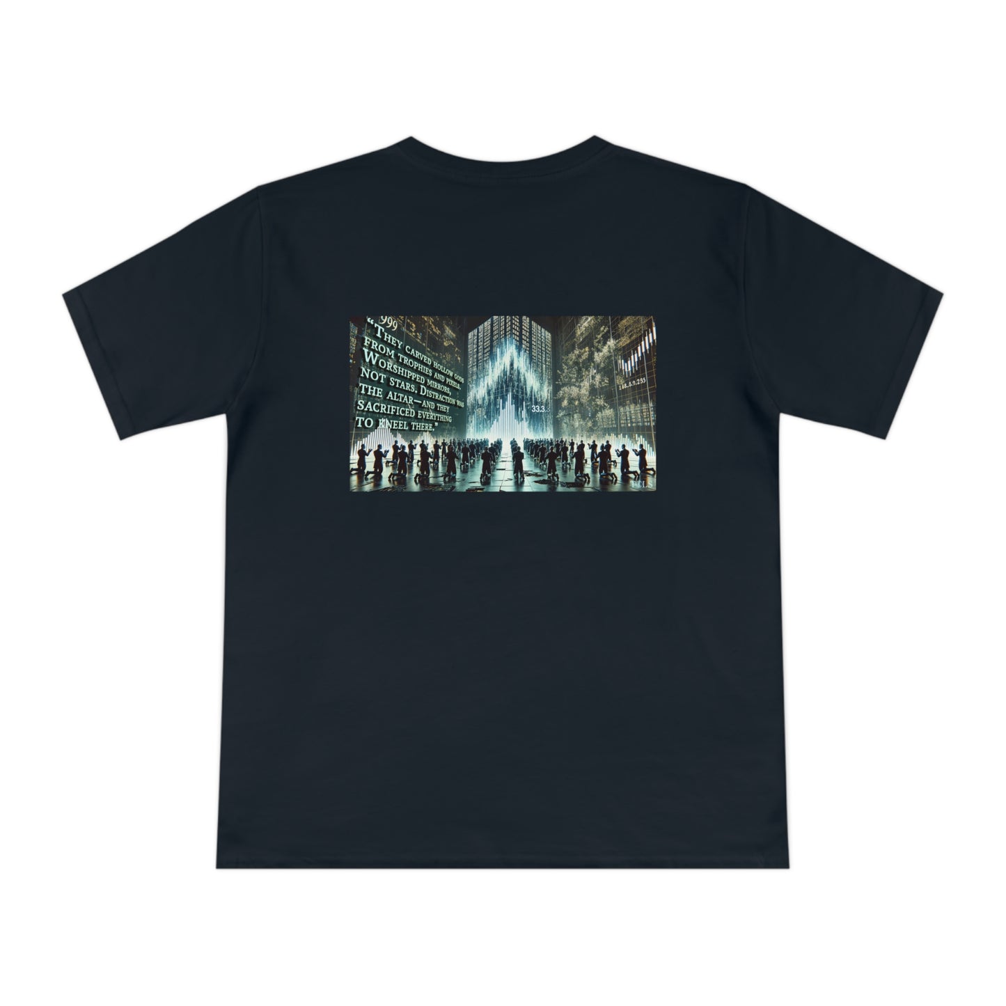 Altars of Distraction Unisex T‑Shirt Navy Blue by TOLS – ethically made from organic cotton.