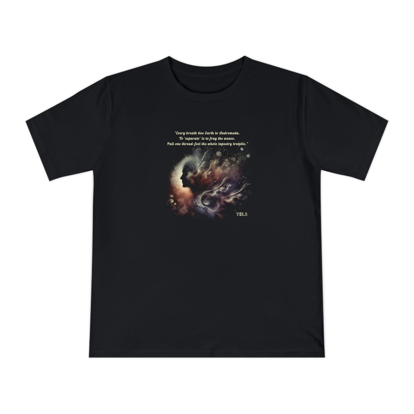 Galactic Thread Unisex T‑Shirt Black by TOLS – ethically made from organic cotton.