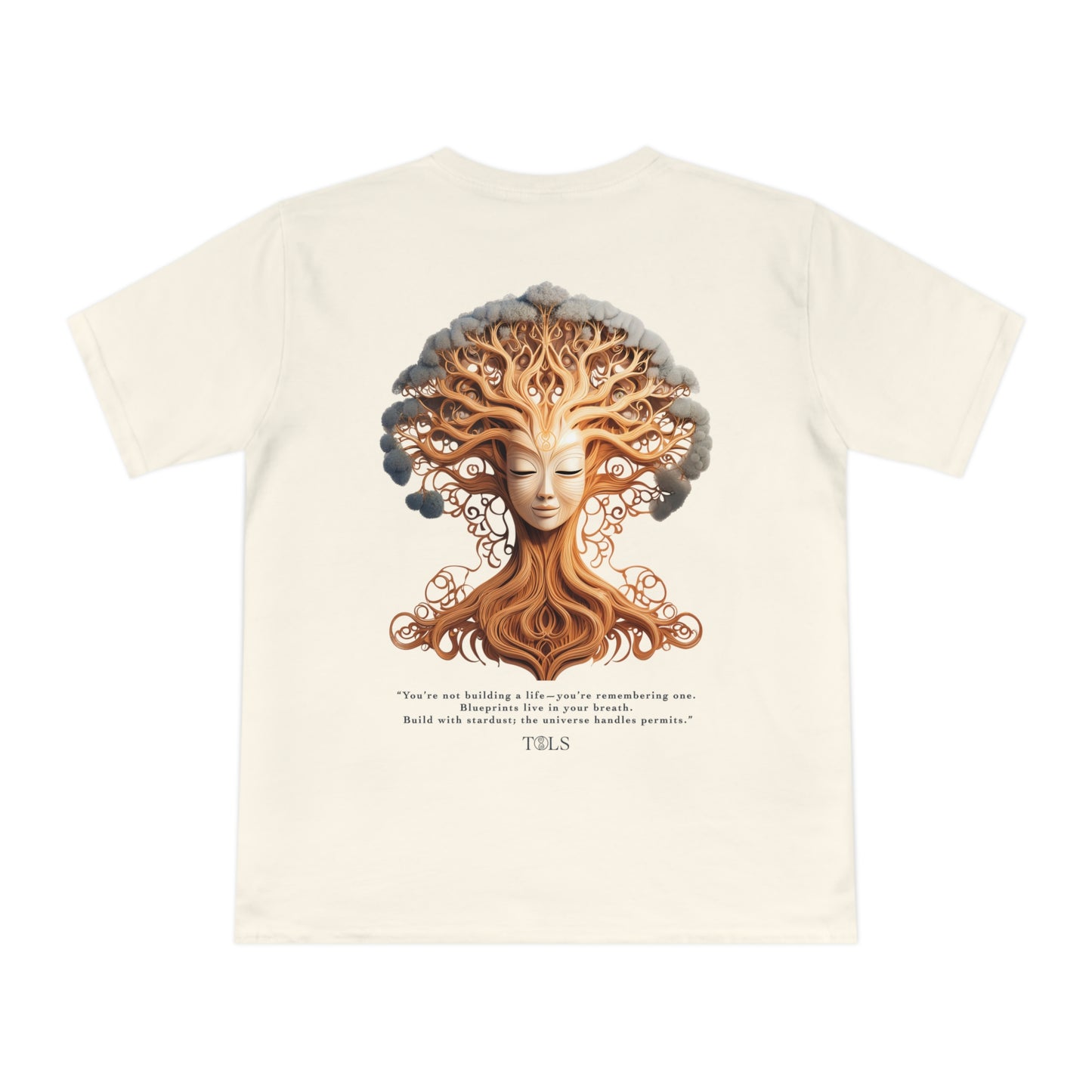 Blueprint Soul Unisex T‑Shirt Ecru by TOLS – ethically made from organic cotton.