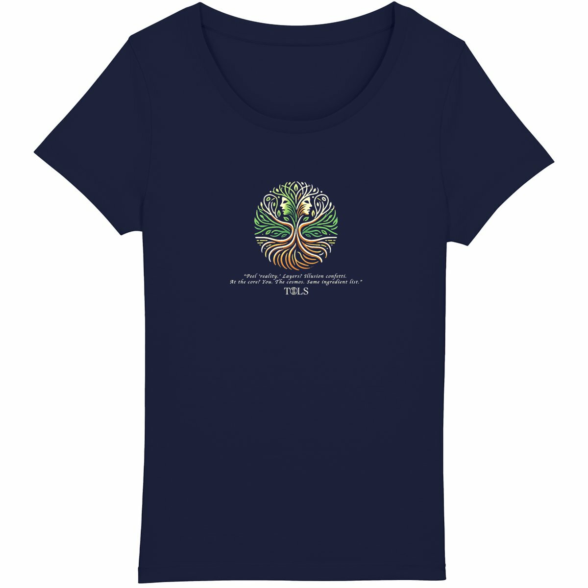 Confetti Core Women’s Lightweight T-Shirt NAVY by TOLS – ethically made from organic cotton.