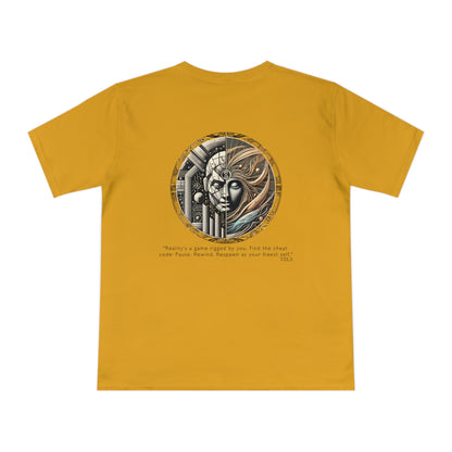 Quantum Respawn Unisex T‑Shirt Mango by TOLS – ethically made from organic cotton.