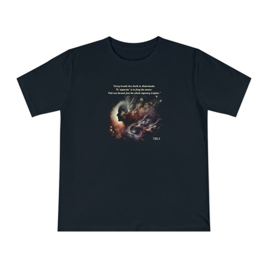 Galactic Thread Unisex T‑Shirt Navy Blue by TOLS – ethically made from organic cotton.