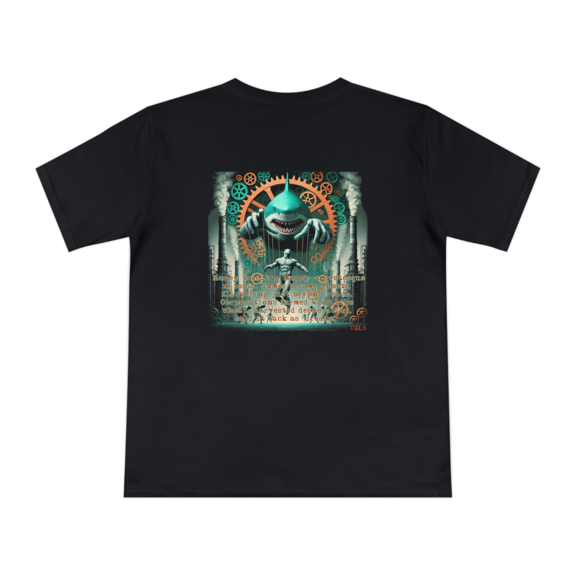 Harvested Hunger Unisex T‑Shirt Black by TOLS – ethically made from organic cotton.