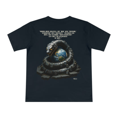 Rust-Tongued Unisex T‑Shirt Navy Blue by TOLS – ethically made from organic cotton.