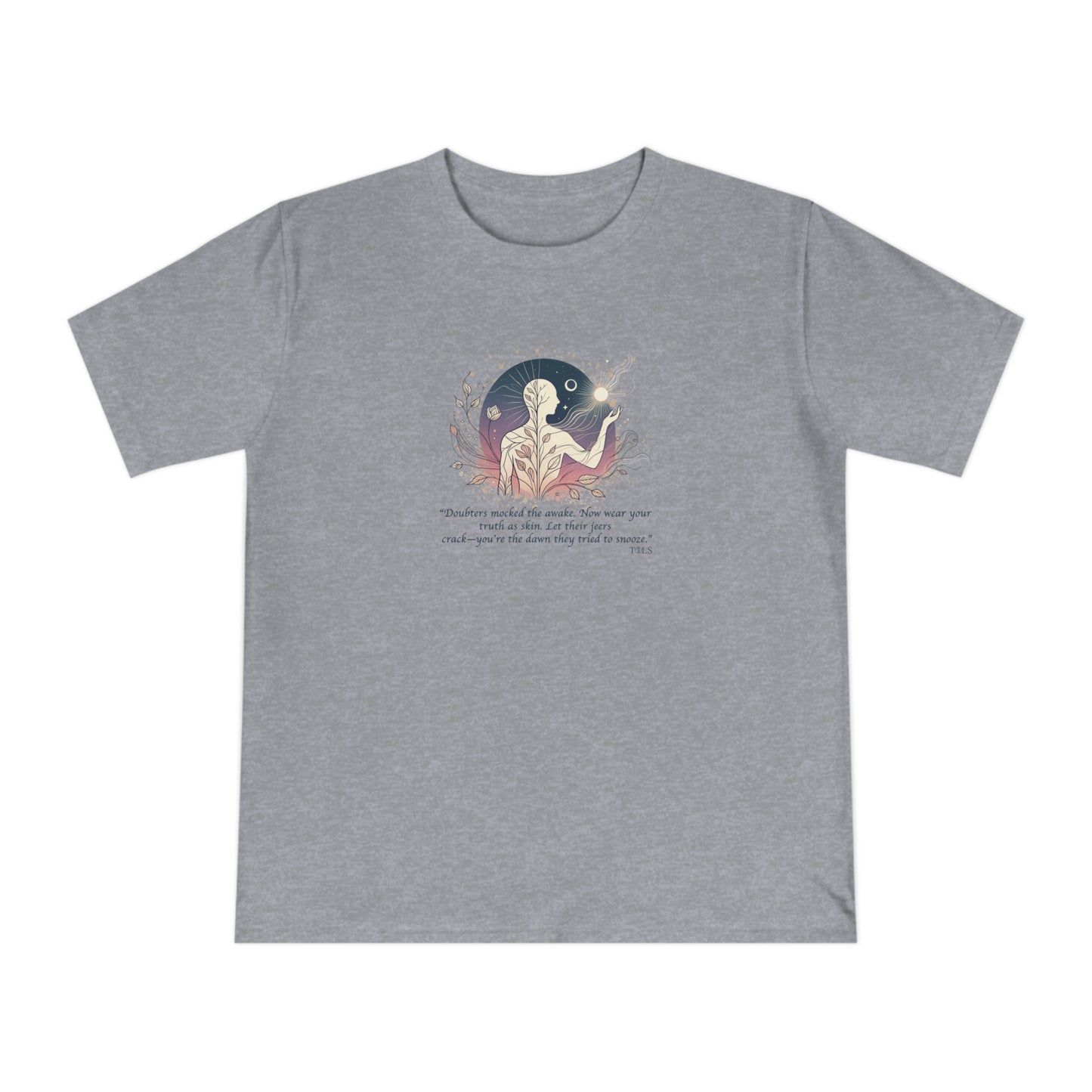 Sleepless Light Unisex T‑Shirt Melange Grey by TOLS – ethically made from organic cotton.