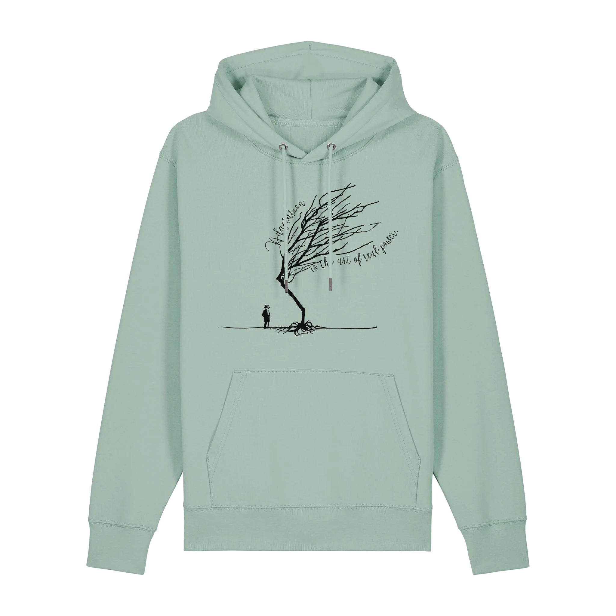 Unisex Heavyweight Organic Hoodie Aloe front Bend Not Break