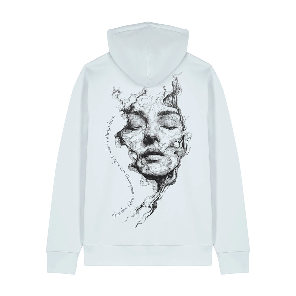 Unisex Heavyweight Organic Hoodie Blue Ice back Always Been