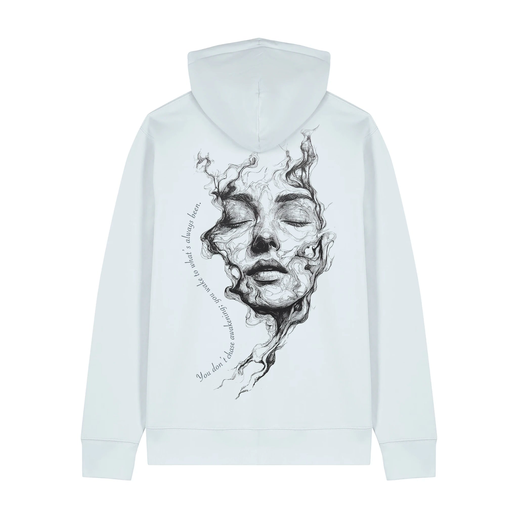 Unisex Heavyweight Organic Hoodie Blue Ice back Always Been