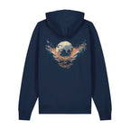 Unisex Heavyweight Organic Hoodie French Navy back Chaos Dy Design