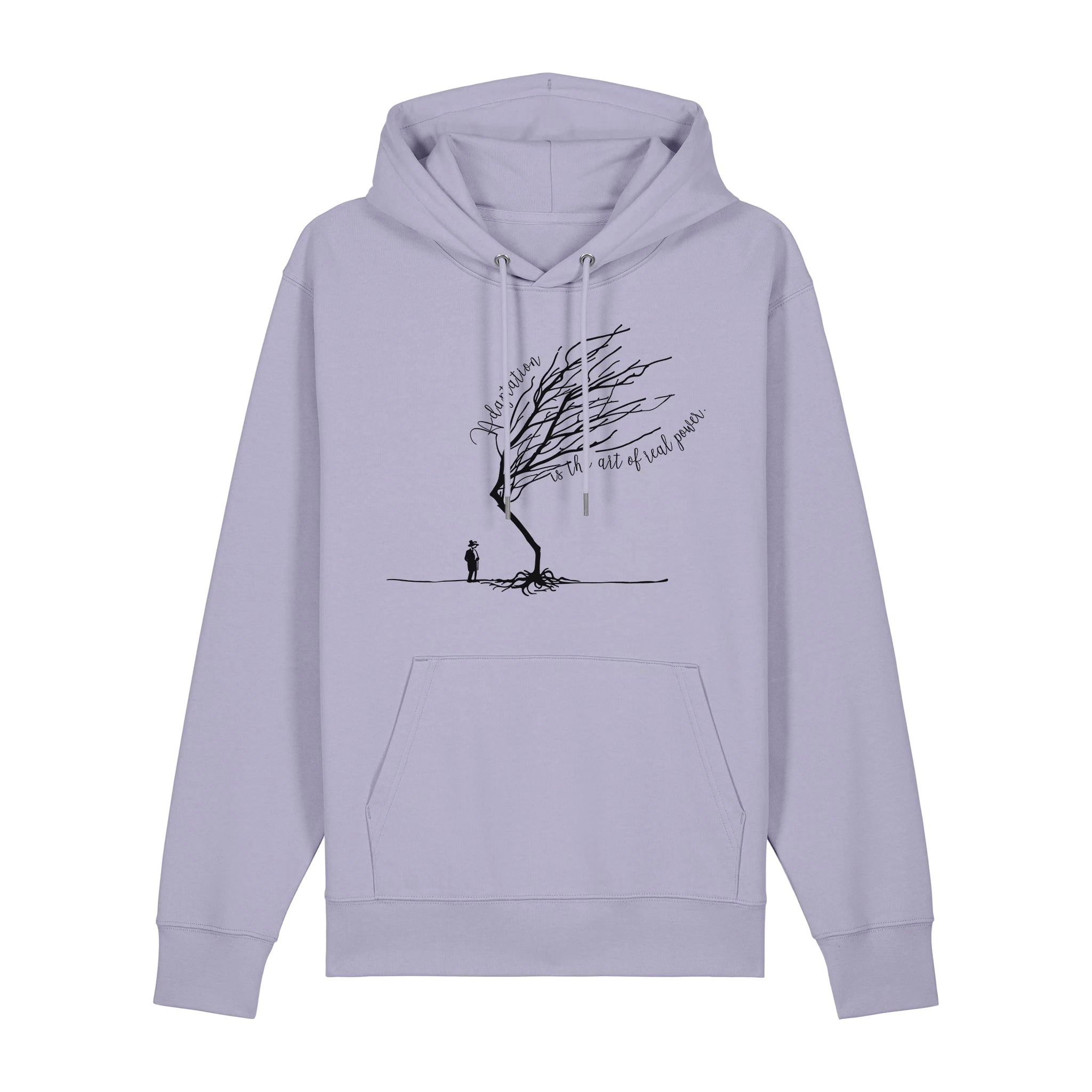 Unisex Heavyweight Organic Hoodie Lavender front Bend Not Break