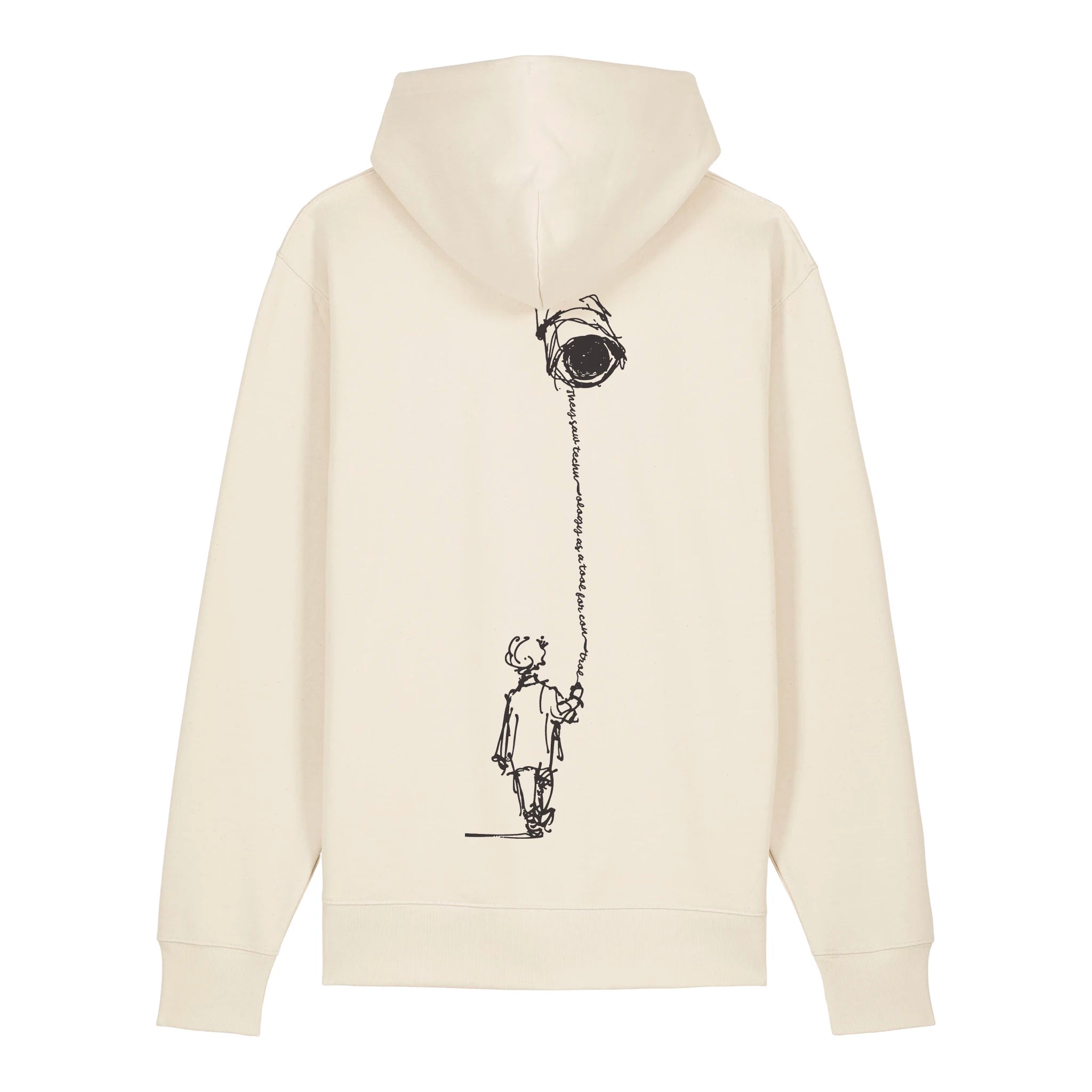 Unisex Heavyweight Organic Hoodie Natural Raw back Control Tool