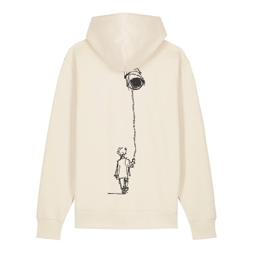 Unisex Heavyweight Organic Hoodie Natural Raw back Control Tool