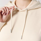 Unisex Heavyweight Organic Hoodie Natural Raw drawcords model Always Been