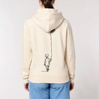 Unisex Heavyweight Organic Hoodie Natural Raw model female back Control Tool