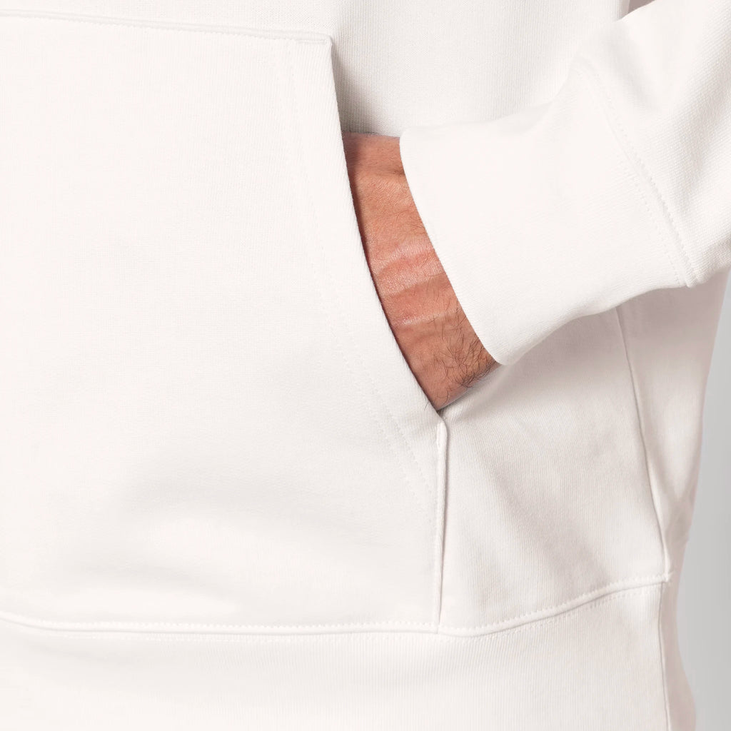 Unisex Heavyweight Organic Hoodie Off-white sleeves model No Limits