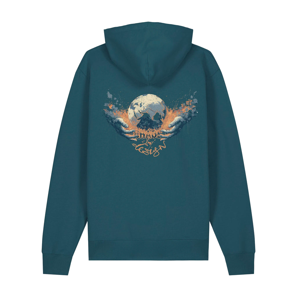 Unisex Heavyweight Organic Hoodie Stargazer back Chaos Dy Design