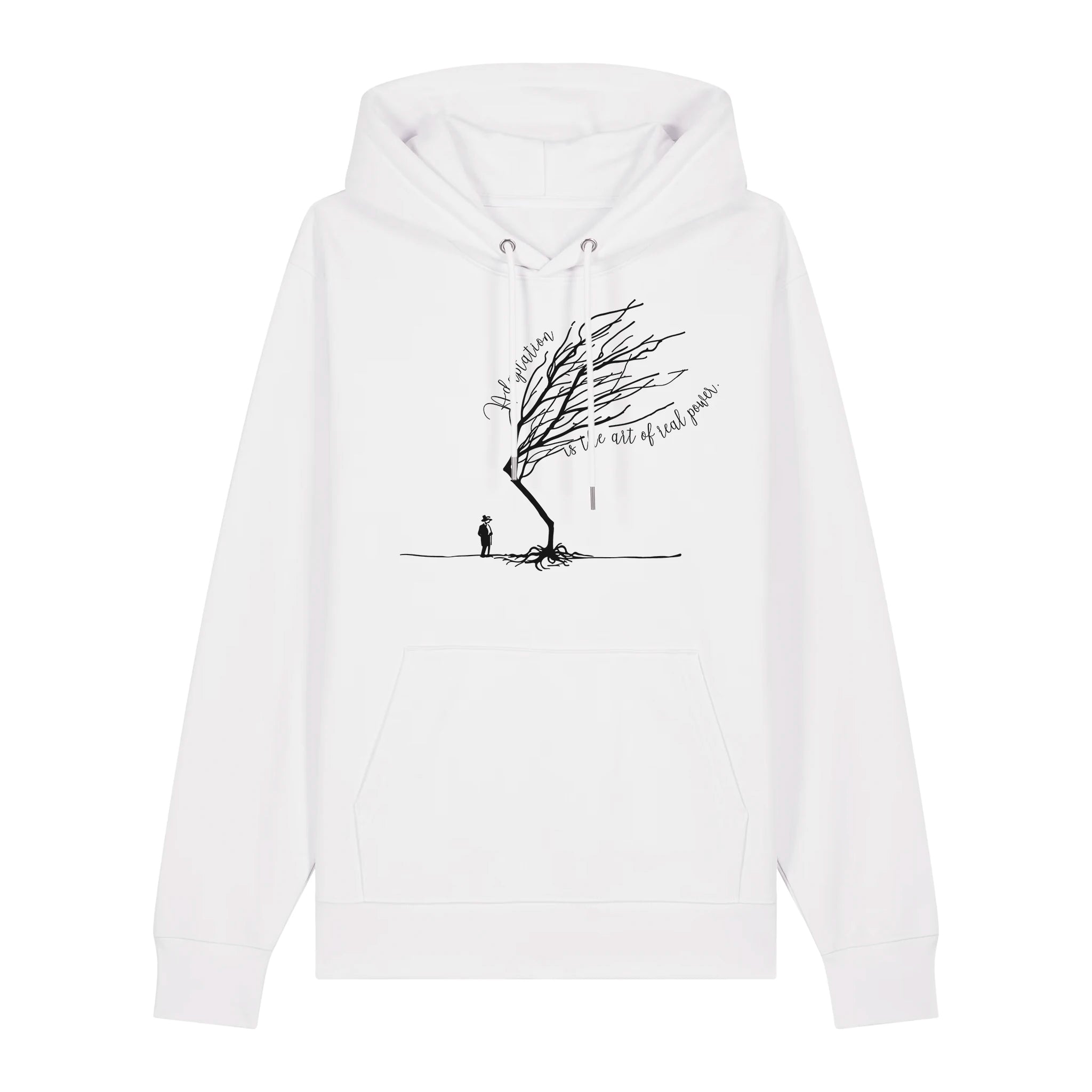 Unisex Heavyweight Organic Hoodie White front Bend Not Break