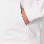 Unisex Heavyweight Organic Hoodie White sleeves model Bend Not Break