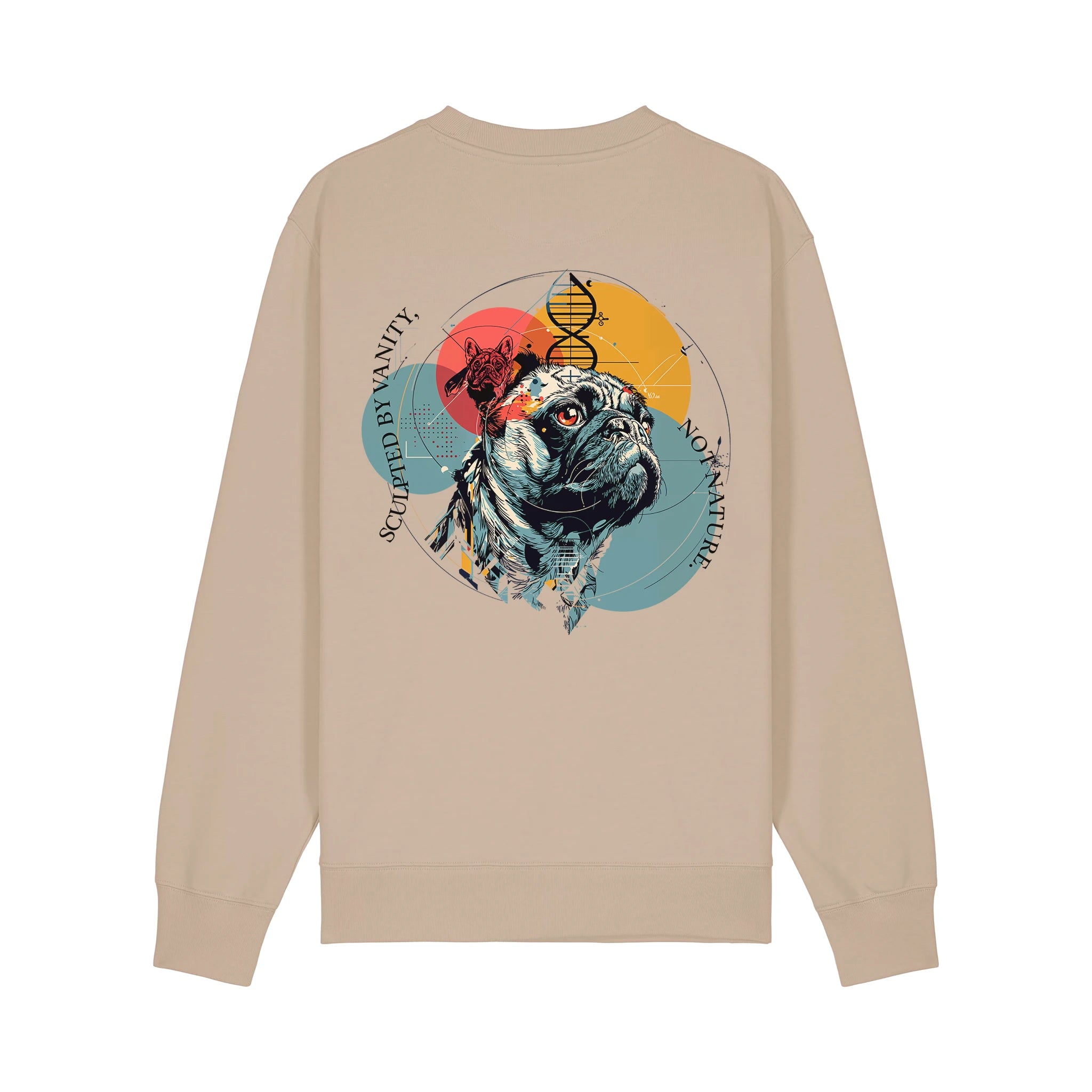 Unisex Heavyweight Organic Sweatshirt Desert Dust back Vaniform