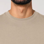 Unisex Heavyweight Organic Sweatshirt Desert Dust neck model Bend Not Break