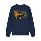 Unisex Heavyweight Organic Sweatshirt French Navy back Hollow System