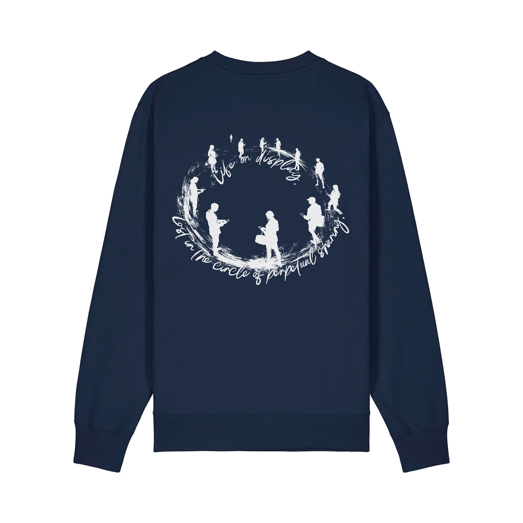 Unisex Heavyweight Organic Sweatshirt French Navy back Life on Display