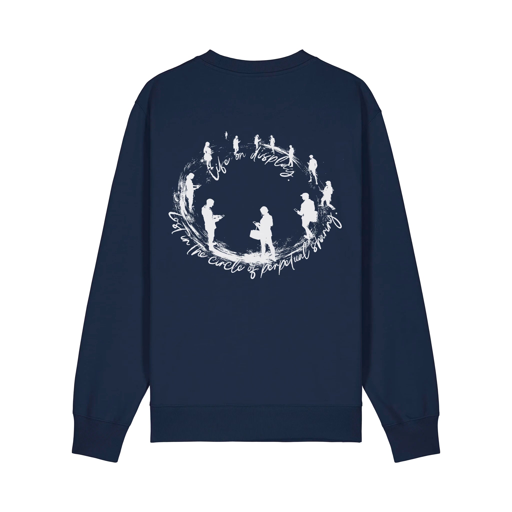 Unisex Heavyweight Organic Sweatshirt French Navy back Life on Display