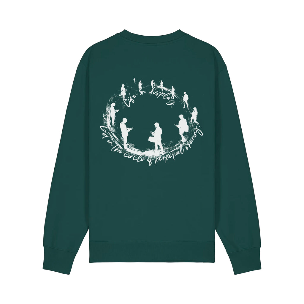Unisex Heavyweight Organic Sweatshirt Glazed Green back Life on Display