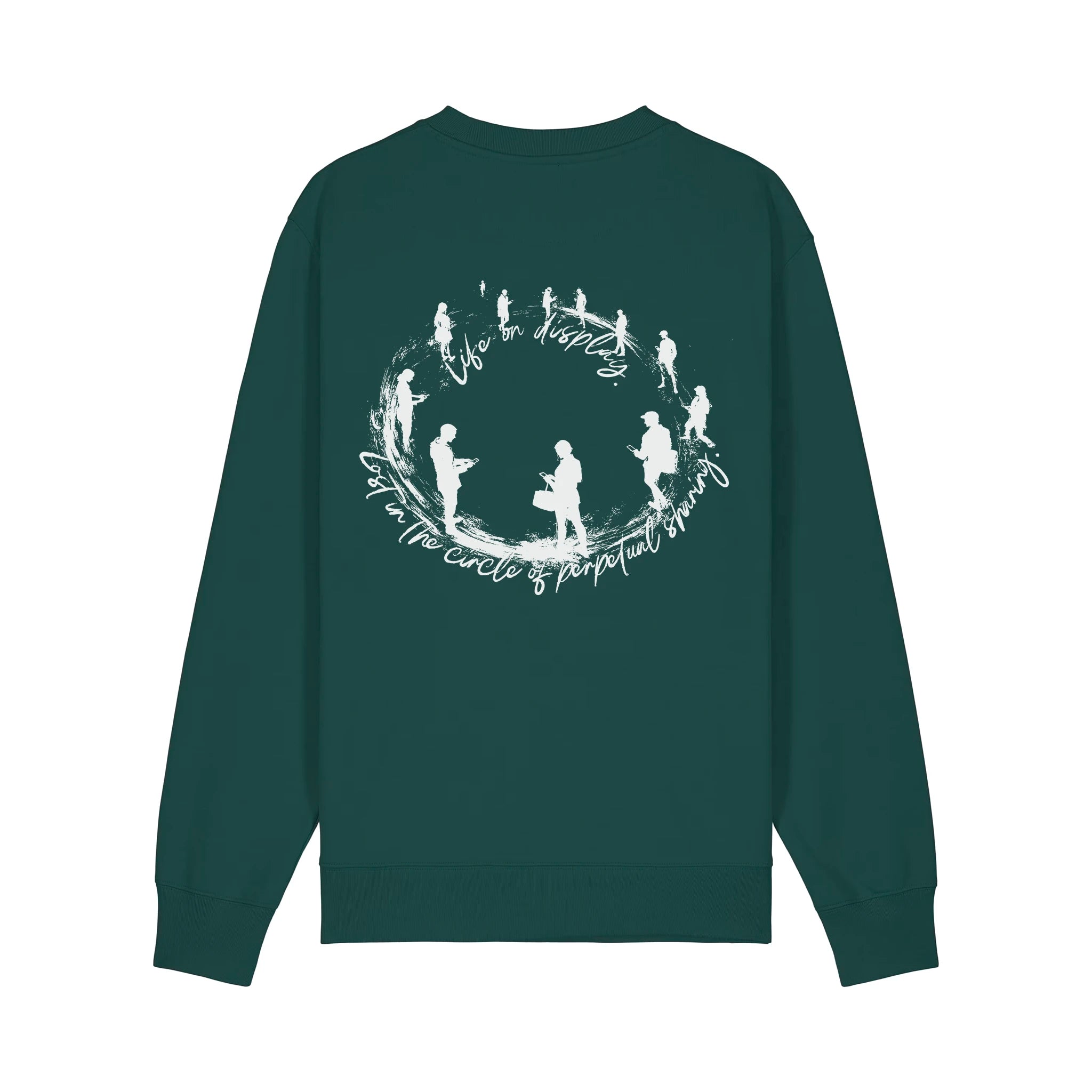 Unisex Heavyweight Organic Sweatshirt Glazed Green back Life on Display