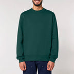 Unisex Heavyweight Organic Sweatshirt Glazed Green model male front Life on Display