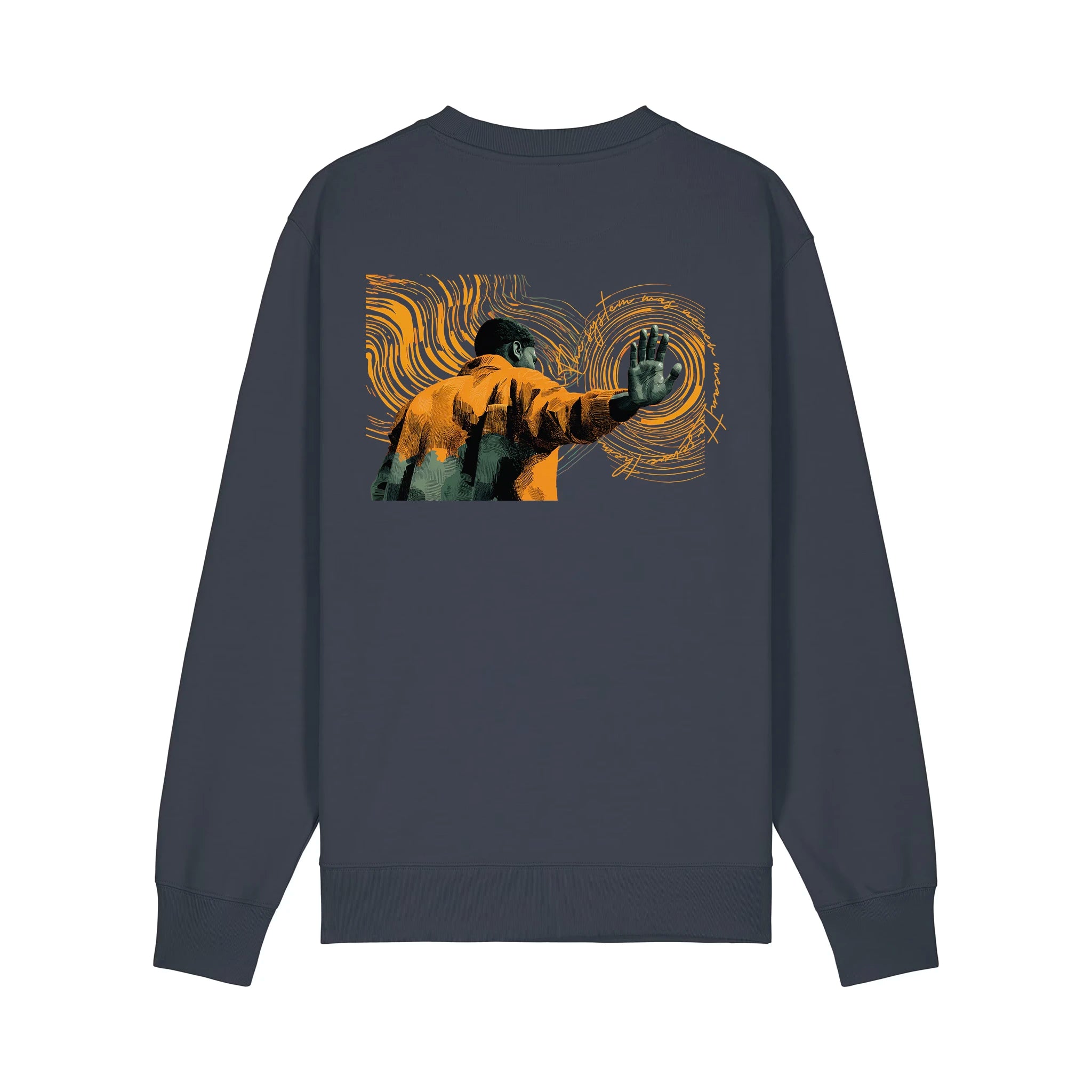 Unisex Heavyweight Organic Sweatshirt India Ink Grey back Hollow System