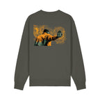 Unisex Heavyweight Organic Sweatshirt Khaki back Hollow System