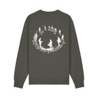 Unisex Heavyweight Organic Sweatshirt Khaki back Life on Display