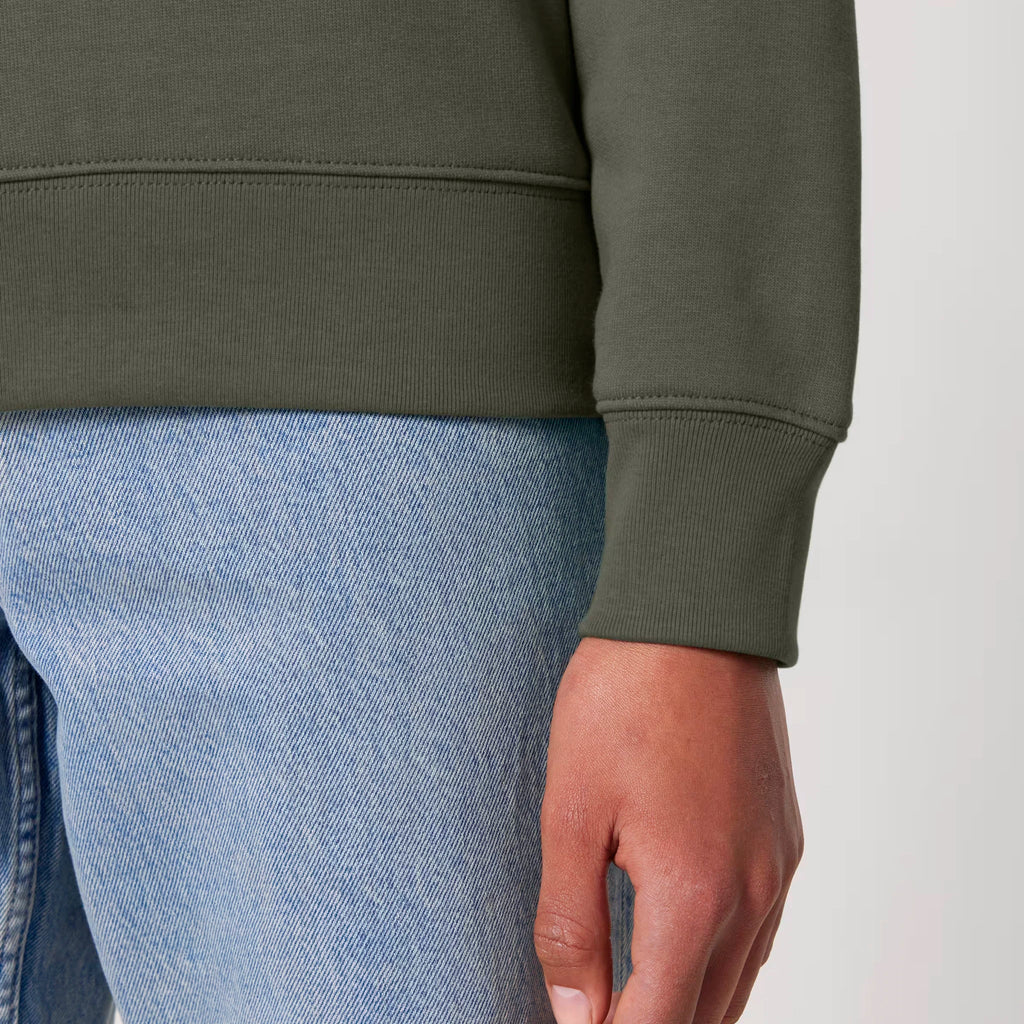 Unisex Heavyweight Organic Sweatshirt Khaki sleeves Hollow System