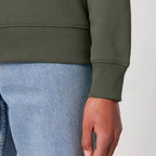 Unisex Heavyweight Organic Sweatshirt Khaki sleeves Hollow System