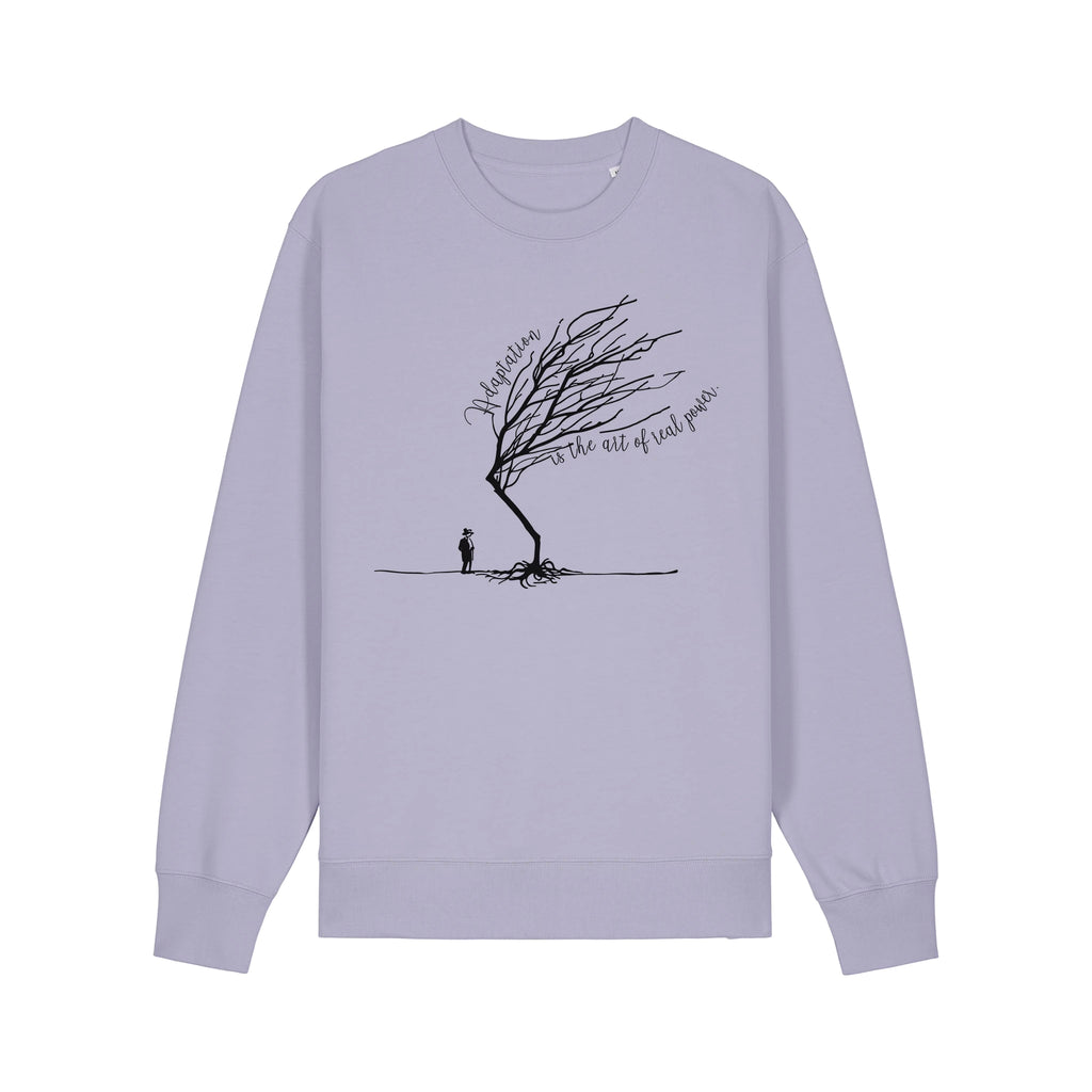Unisex Heavyweight Organic Sweatshirt Lavender front Bend Not Break