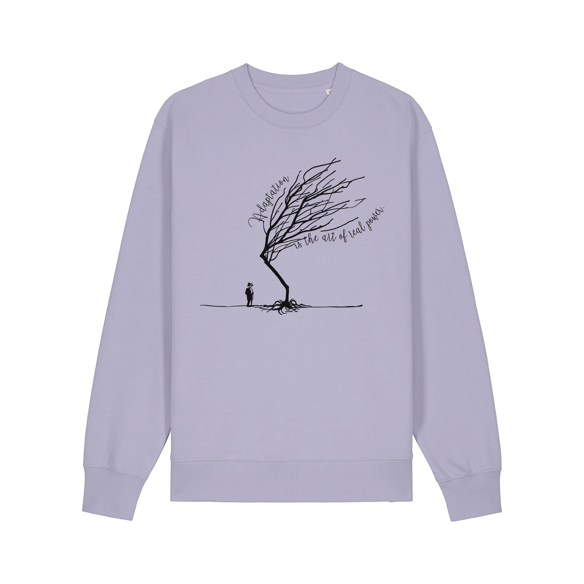 Unisex Heavyweight Organic Sweatshirt Lavender front Bend Not Break