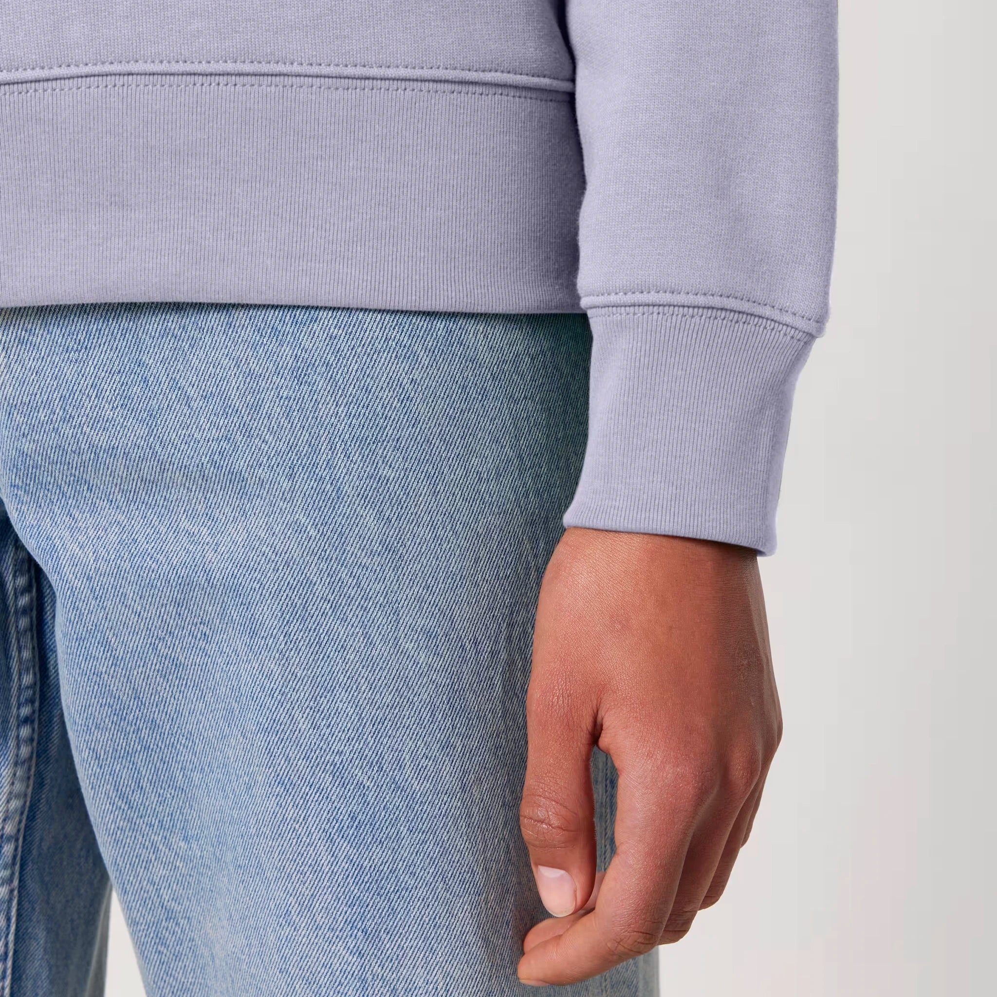 Unisex Heavyweight Organic Sweatshirt Lavender sleeves Bend Not Break