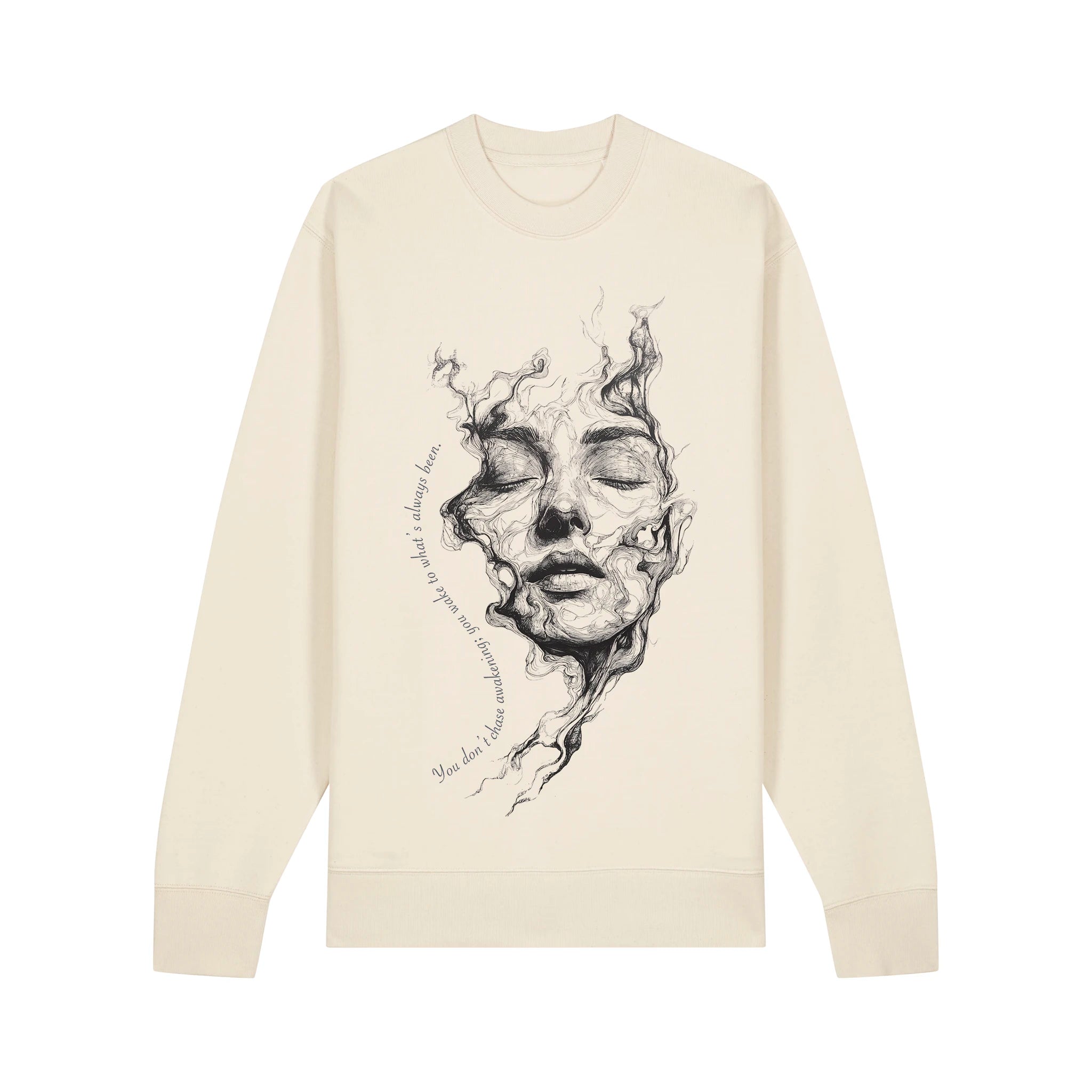 Unisex Heavyweight Organic Sweatshirt Natural Raw front Always Been 